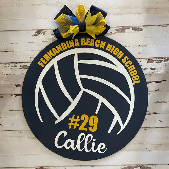 Volleyball Personalized School and Player: 15" Round Design for wholesale by Paisley Grace Makery