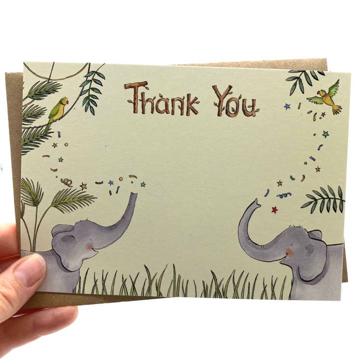 Elephant Thank You Pack of 10 for wholesale by Ink and Snail Limited