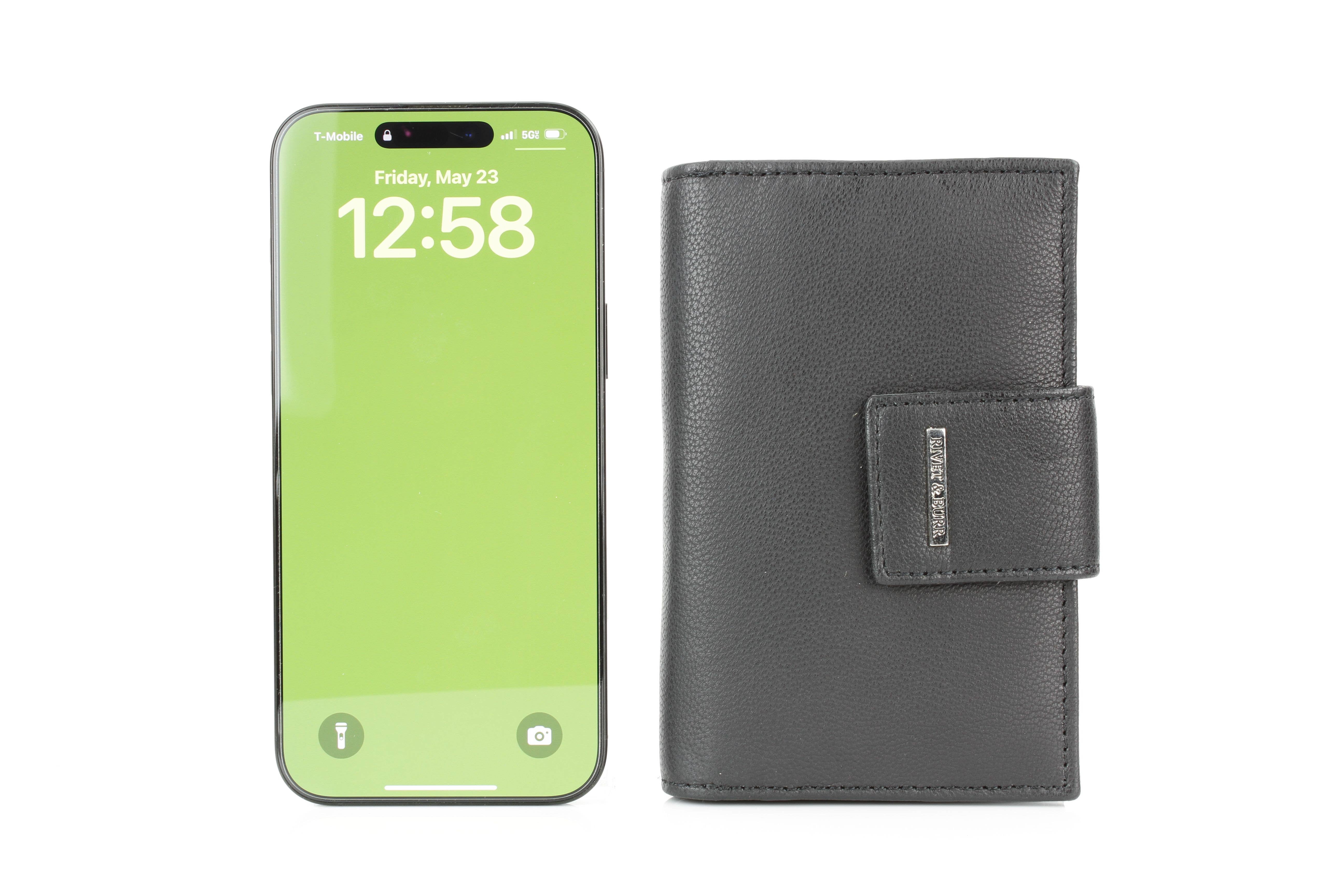 Leather Impressions Inc - Wholesale Wallet - Women's - Snap Leather Clutch Wallet | Zip Pocket RB LW 21 100130