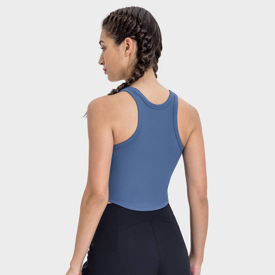 Sodalemon - Vendita all'ingrosso Canotta - Donna - Canotta sportiva fitness imbottita a costine con scollo rotondo da donna6