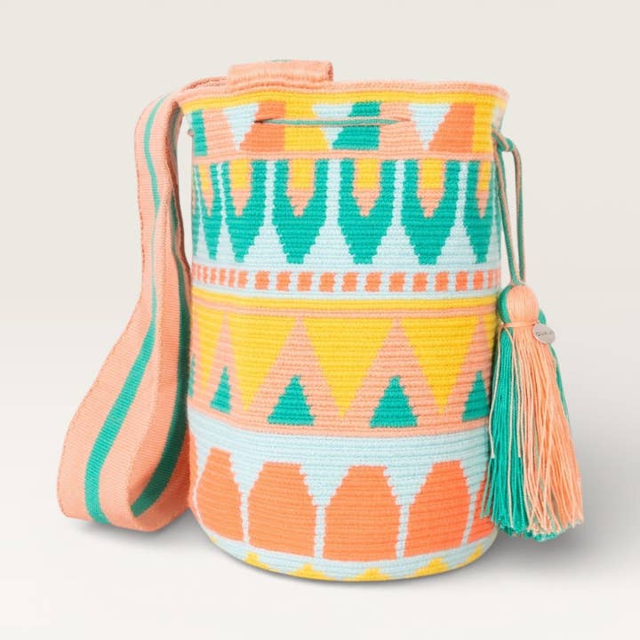 Geometrische Umhängetasche L | Pfirsich für den Großhandel von Guajii Design