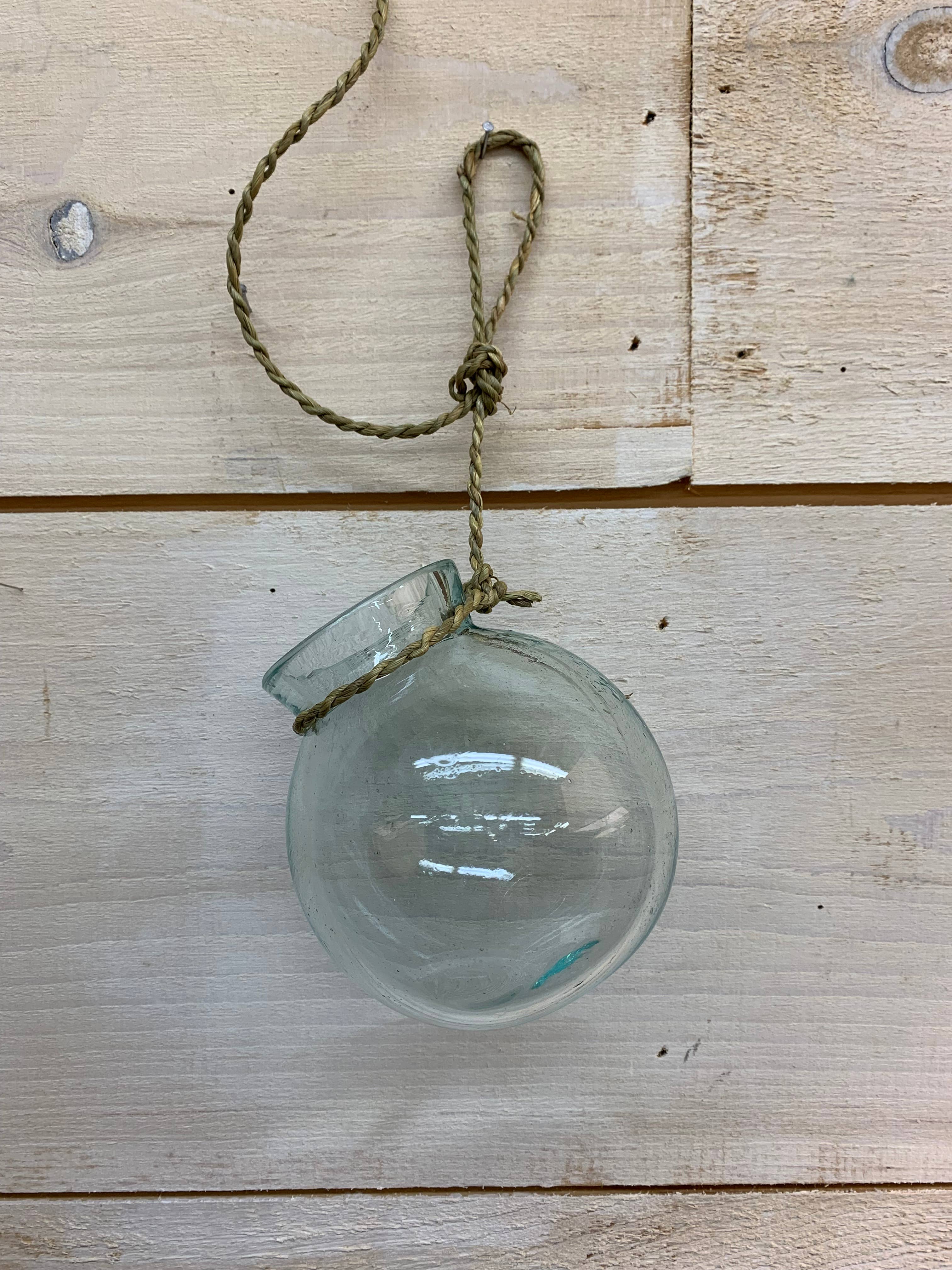 Asia West - Wholesale Hanging Planter - Glass Vase/Round Pot -Hanging with Natural Twine (4/4/4")5