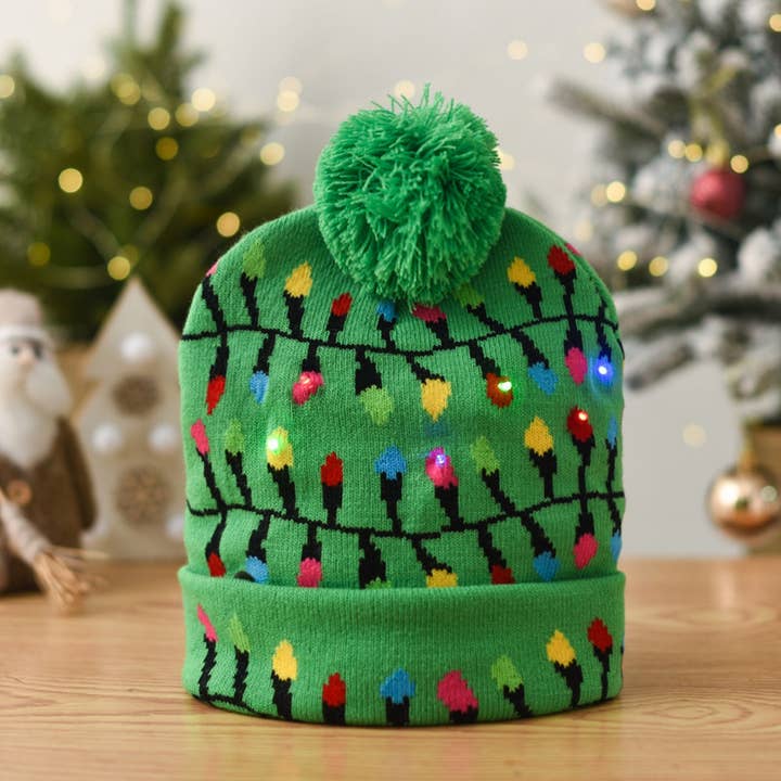 ACCITY - Wholesale Santa Hat - CHRISTMAS LED LIGHT GLOWING KNITTED CHRISTMAS HAT_CWAH23141