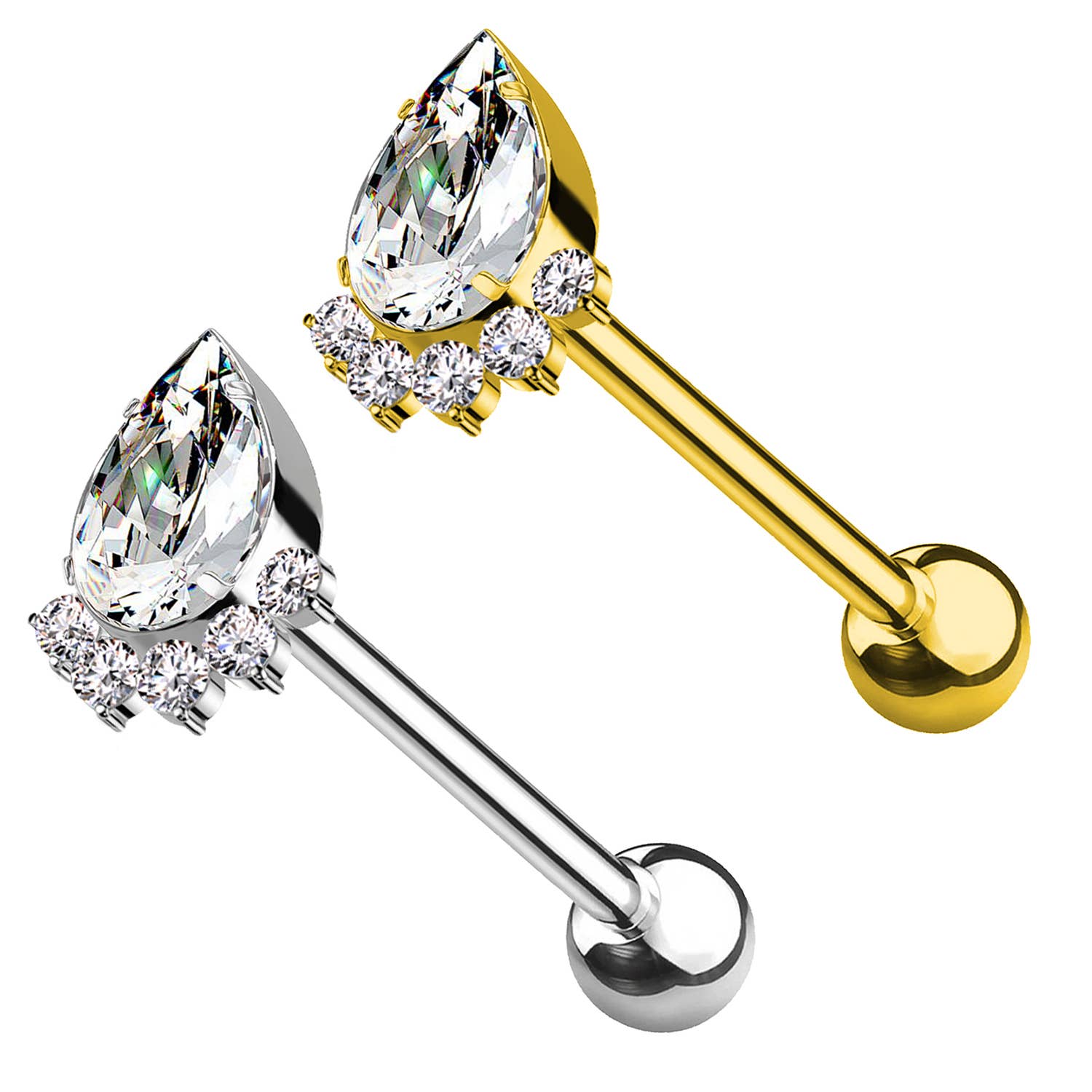 Awaken – Brinco único por atacado – PWO-013 Piercing de Cristal Gota Garras de Gato em Titânio3