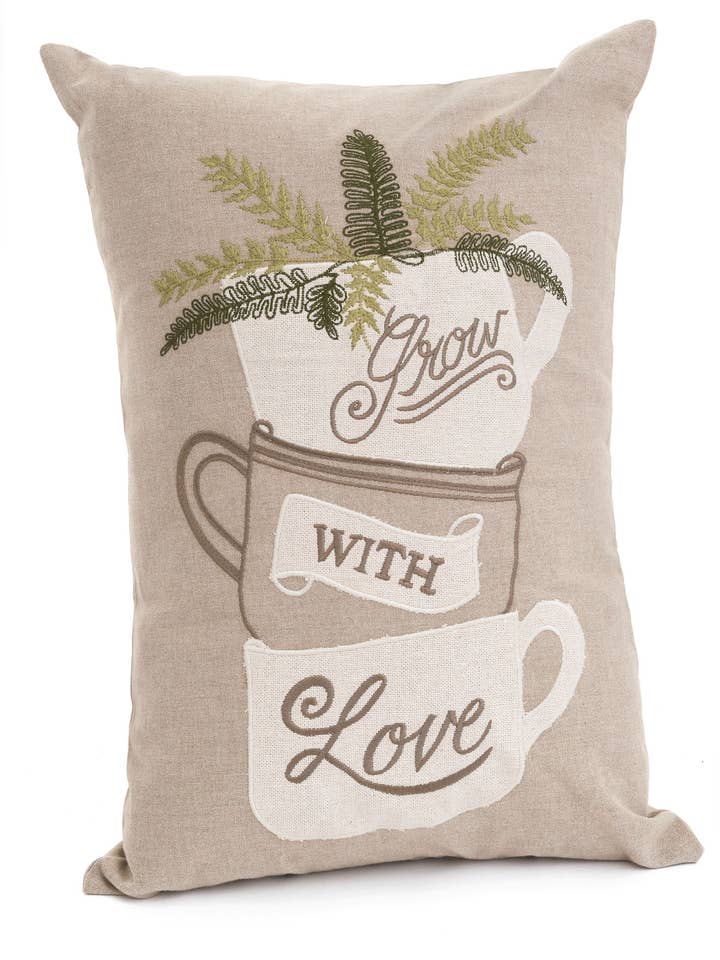 CUSH CUPS GROW WITH LOVE COT NAT/GR 14X20 for wholesale by Accents de ville USA