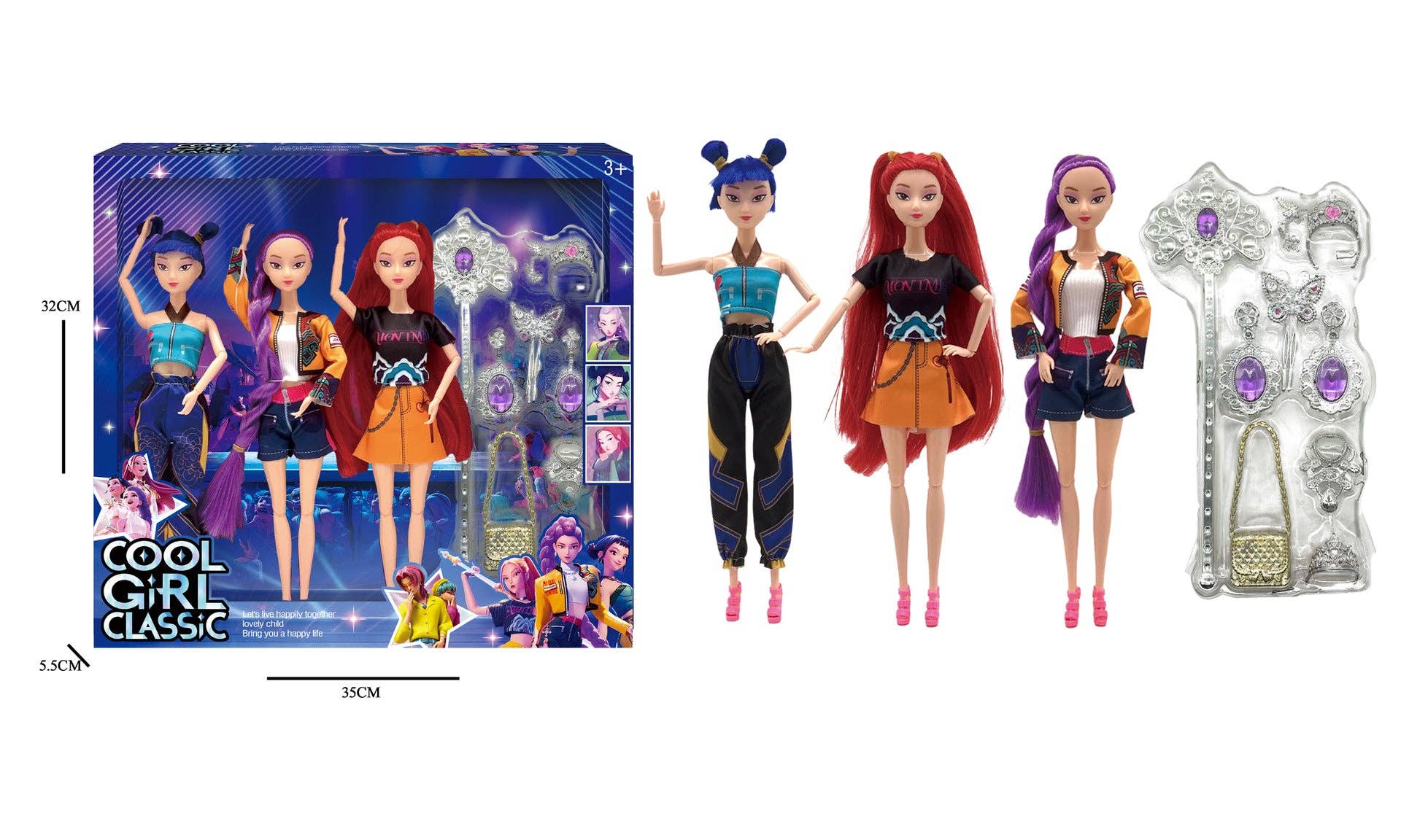 Auraquise - Vente Poupée – enfant - Ensemble de poupées Kpop Demon Hunters Rumi Mira & Zoey Figurines en vinyle Jouet de collection8