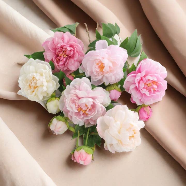 ACNITE(We cover U.S. import duties) - Wholesale Artificial Flowers - Pink Artificial peony flowers silk flower for wedding decor1