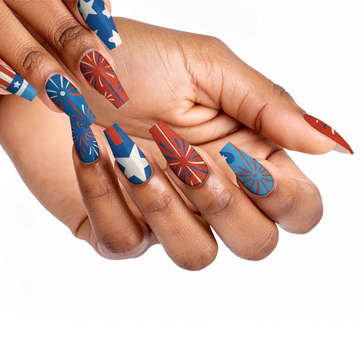 FYNE BODY - Wholesale Press-on/fake nails - Glitter Beam 4th of July Press-On Nails34