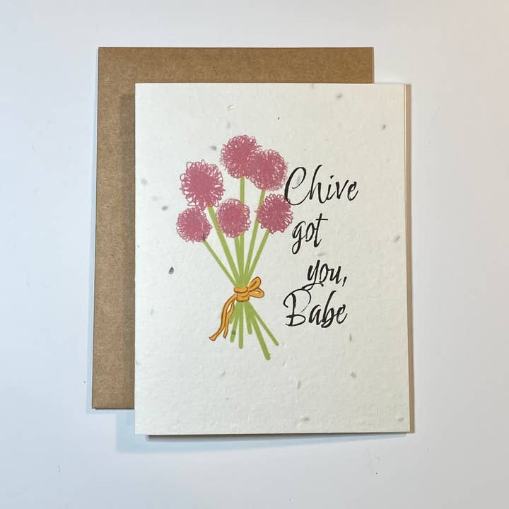 The Raven’s Edge Studio - Vendita all'ingrosso Biglietti di auguri generici - Carta piantabile | Carta con erba cipollina | Ecologica | Got You