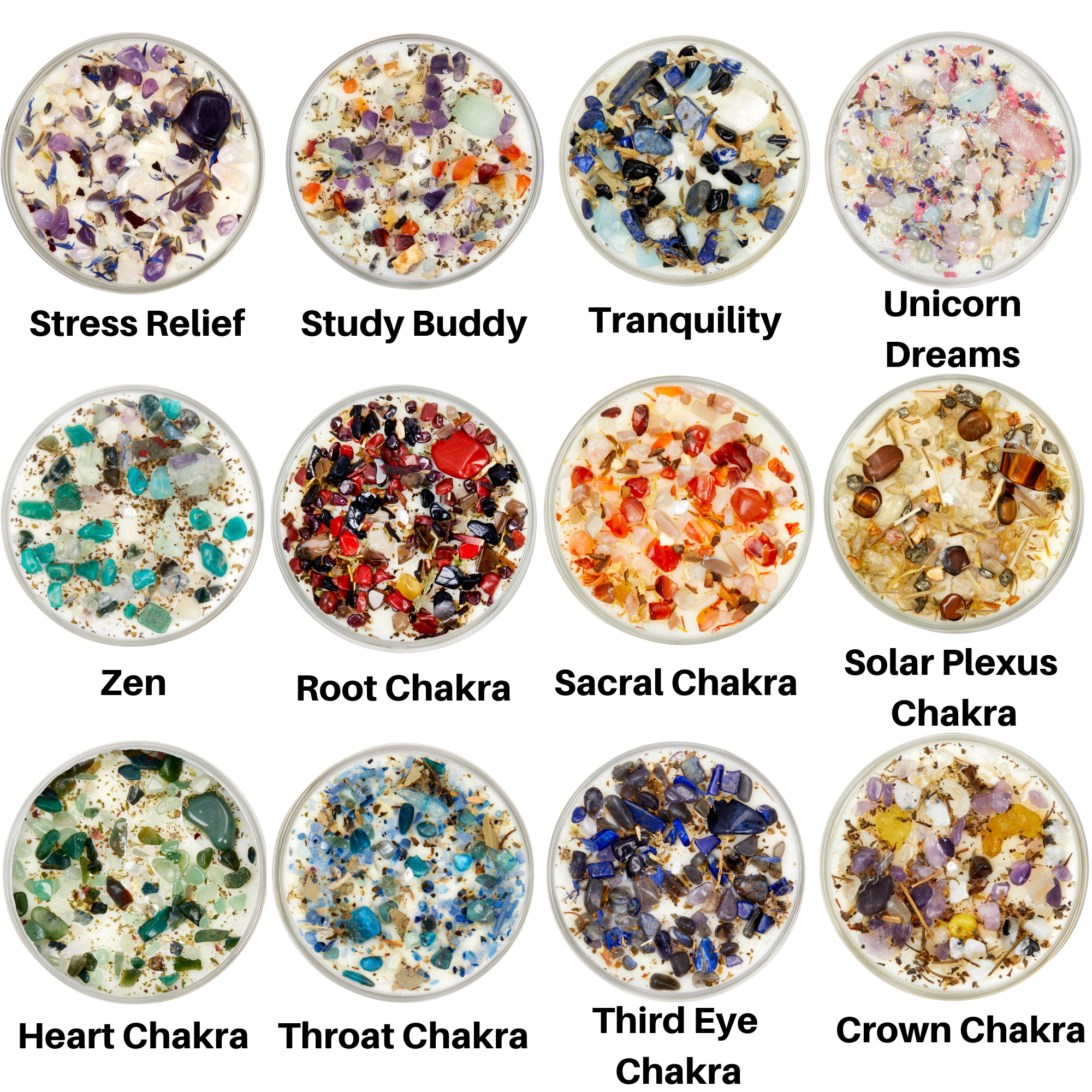 New Moon Beginnings - Wholesale Travel Candles - Crystals & Herb Energy Candles 8oz Tin Soy Candles Handmade68