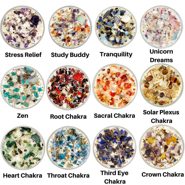 New Moon Beginnings - Wholesale Travel Candles - Crystals & Herb Energy Candles 8oz Tin Soy Candles Handmade68