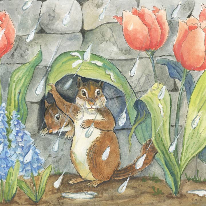 #12 - Spring Shower Notecard for wholesale by Woodfield Press