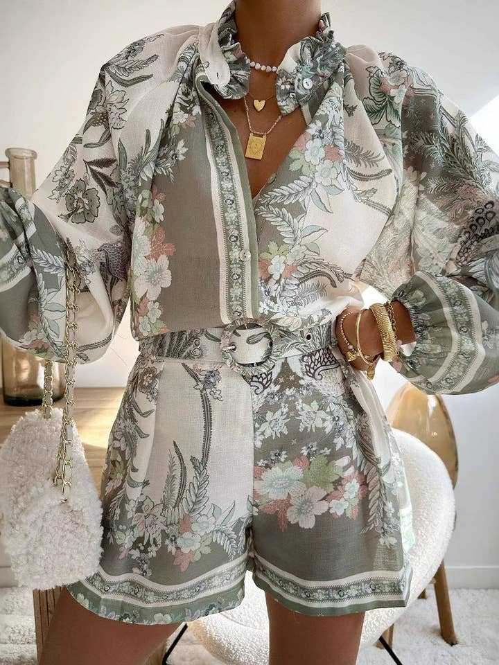 Marayn – wholesale Top & short set (NOT loungewear) – Women’s – 2025 NEW Chic Global Style Linen Sets Shorts Shirts7