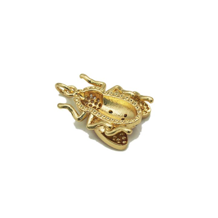 BestBeads&Beyond - Wholesale Individual Charm/Pendant - CZ Pave Enamel Bee Charm, inset charm, Sku#L645