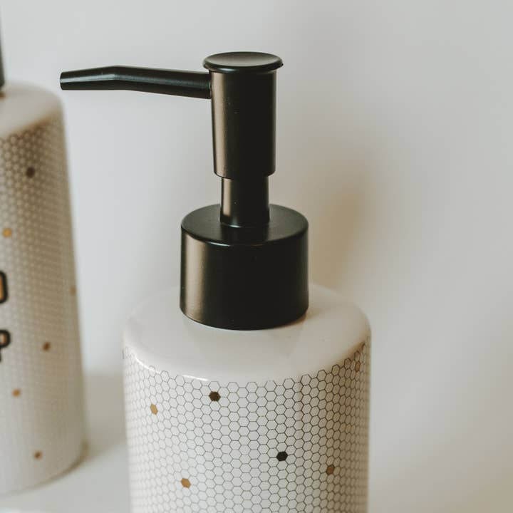Sweet Water Decor - Wholesale Soap Dispenser - 8.5oz Honeycomb Tile Hand Soap Dispenser- Home Decor & Gifts