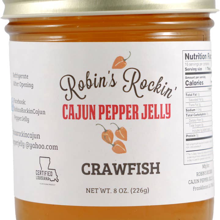 Robin’s Rockin’ Cajun’ Pepper Jelly - Wholesale Jam/Jelly - Robin's Rockin' Cajun Crawfish Pepper Jelly