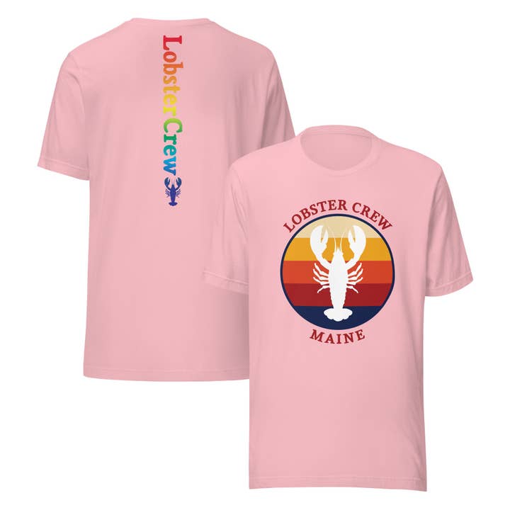 T-shirt rétro Lobster Crew avec impression au dos pour la vente par The Mainery