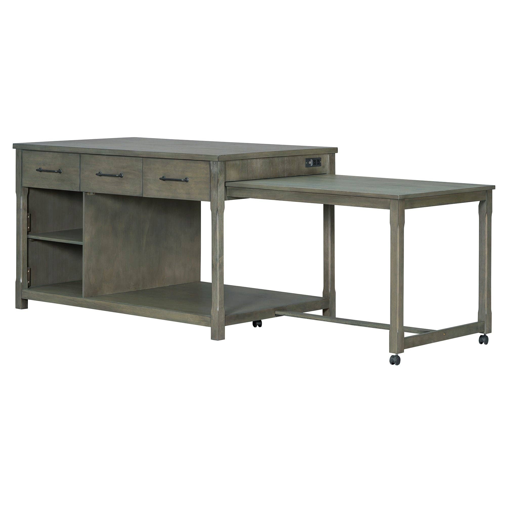 HOMYCASA DESIGN INC - Wholesale Kitchen Storage/Organizer - Extendable Kitchen Island with Power Outlets & Storage9