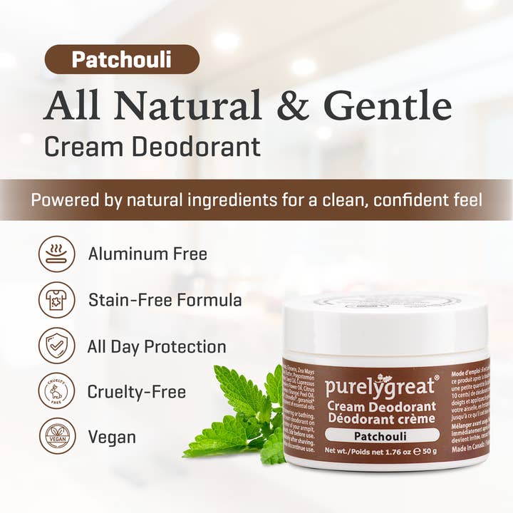 Purelygreat Natural Deodorants - Wholesale Deodorant - Unisex - Purelygreat Cream Deodorant - Patchouli4