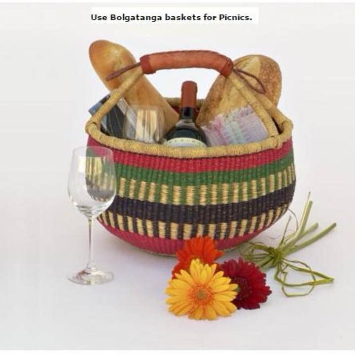 The African Home Goods - Wholesale Basket - PINK African Basket | Bolga Ghana Basket6