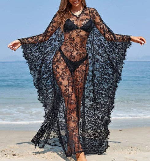 SALINA TRADING INC - Wholesale Swim Cover Up - Women's - Halloween Cape Summer Beach Cardigan Loose Casual Coverup0