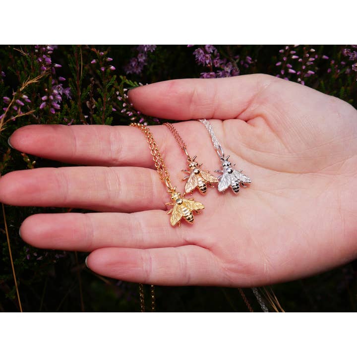 In The Heather – wholesale Pendant/charm necklace – Scottish honey bee necklace in sterling silver16