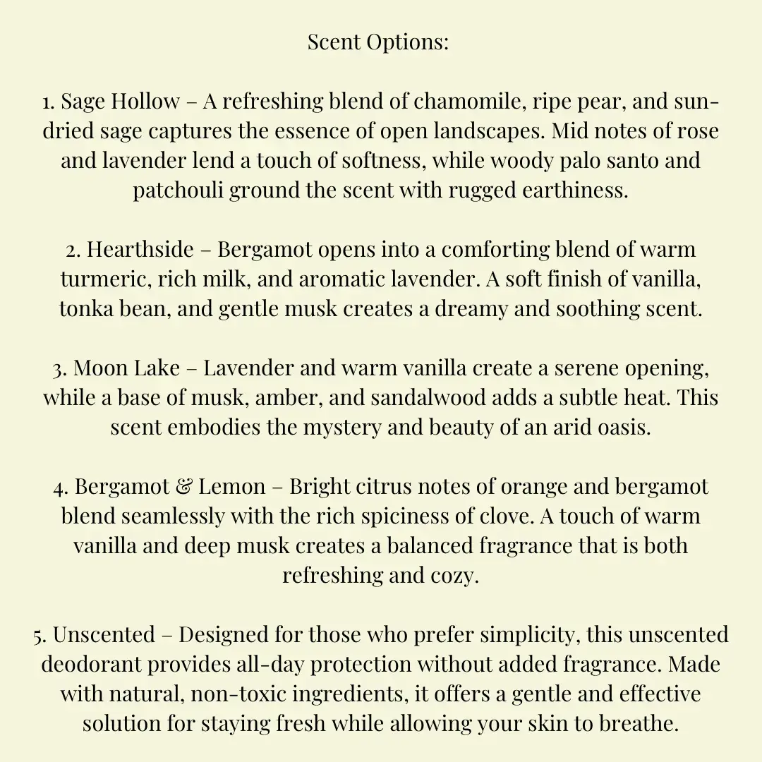 Nature’s Scent Co - Wholesale Deodorant - Unisex - All Natural Deodorant | Aluminum Free, "No Label"  Available7