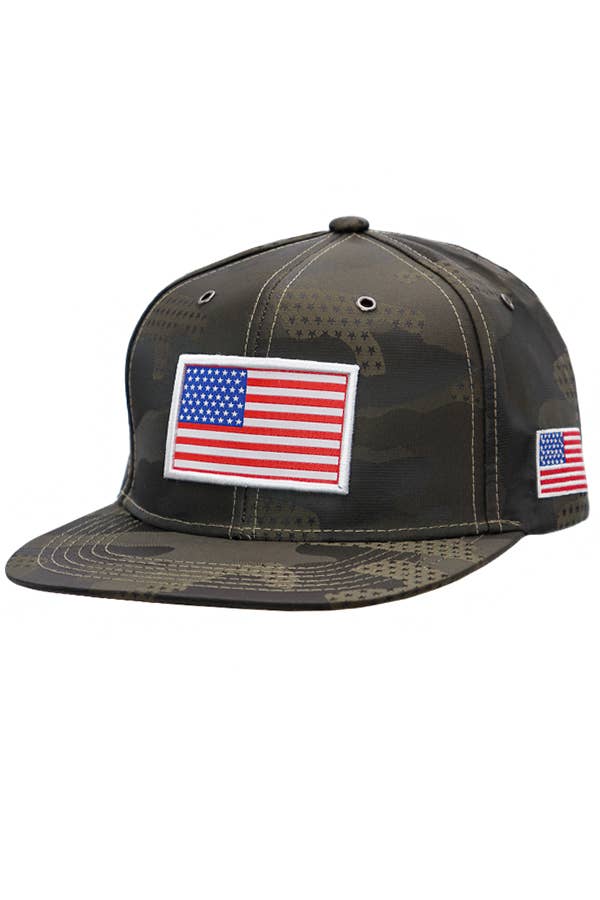 Cap Zone - Vendita all'ingrosso Cappellino con visiera piatta - Uomo - Bandiera Americana Itty Bitty Star Camouflage Nylon Snapback6