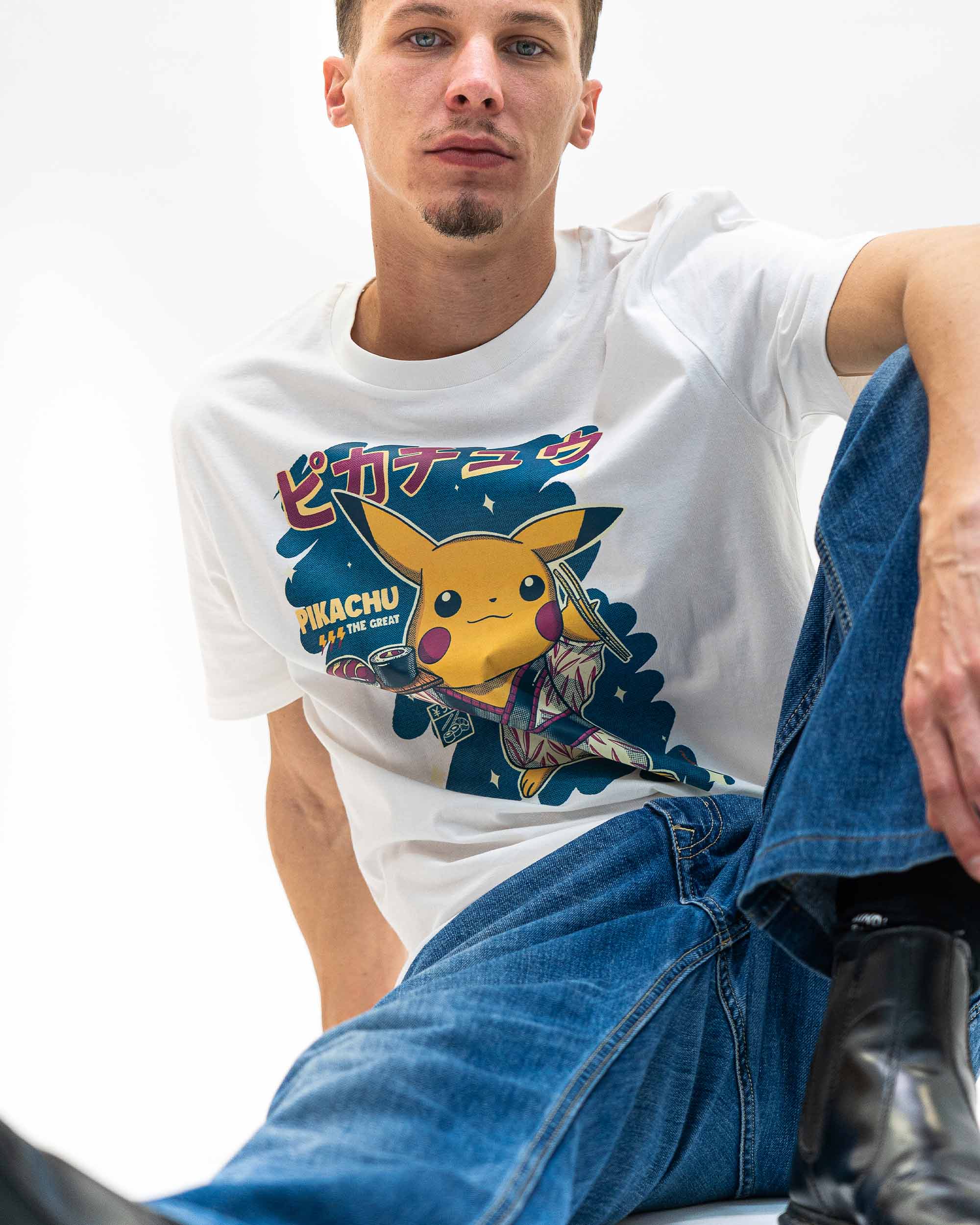 Grafitee – Engroshandel T-shirt med print - Unisex – Pikachu Sushi Tee - Pokemon Sushi Grafisk Tee2