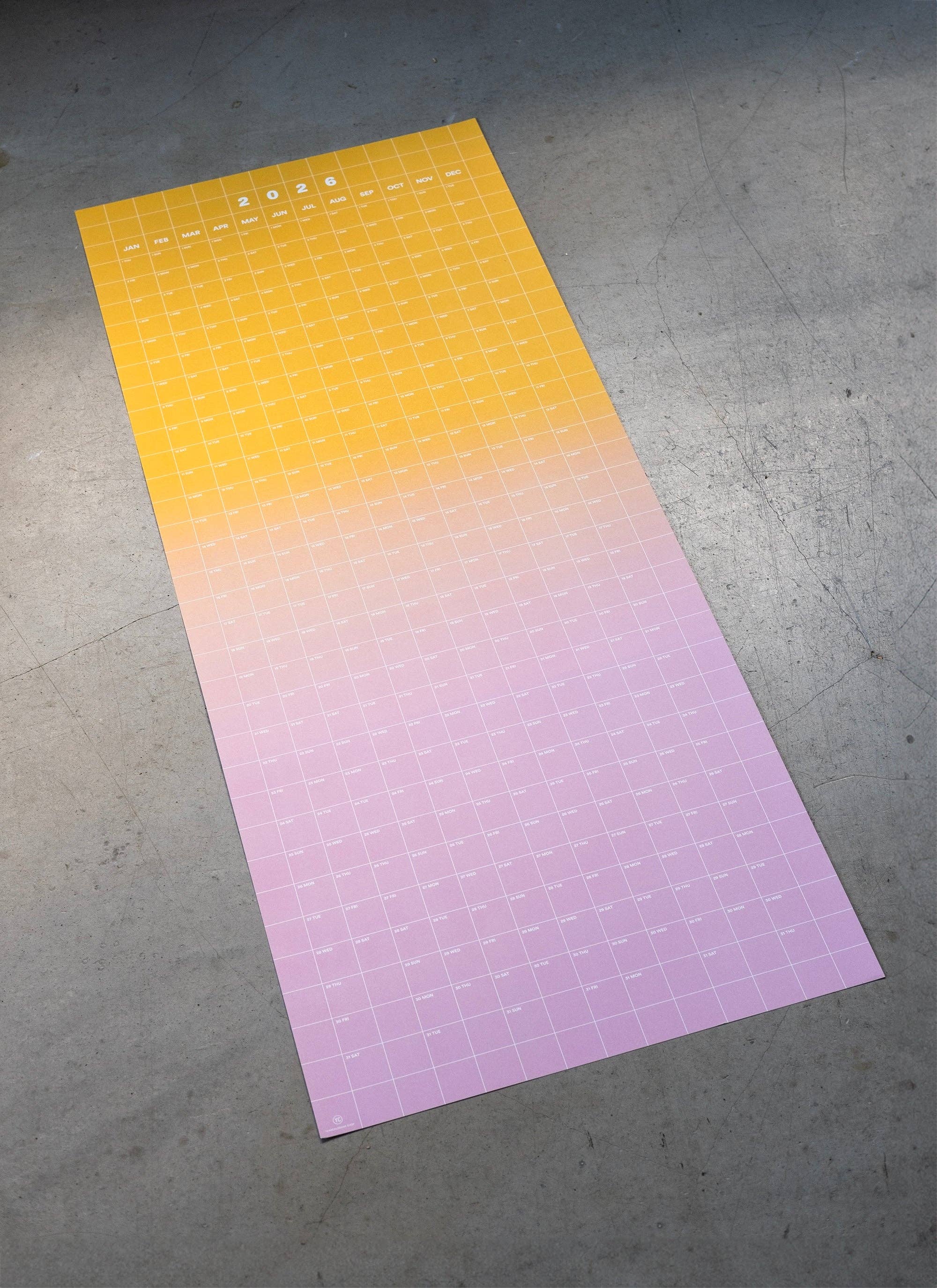 Yearcalendar - Wholesale Calendar - 2026 Gradient 40x100cm9