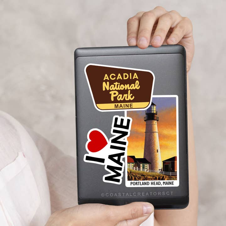 Coastal Creators of Connecticut - Wholesale Phone & Laptop Stickers - Acadia National Park Maine Laptop Water Bottle Sticker3