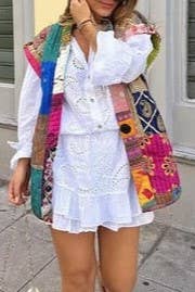 Sleeveless Floral Patchwork Quilted Vest for wholesale on Faire6