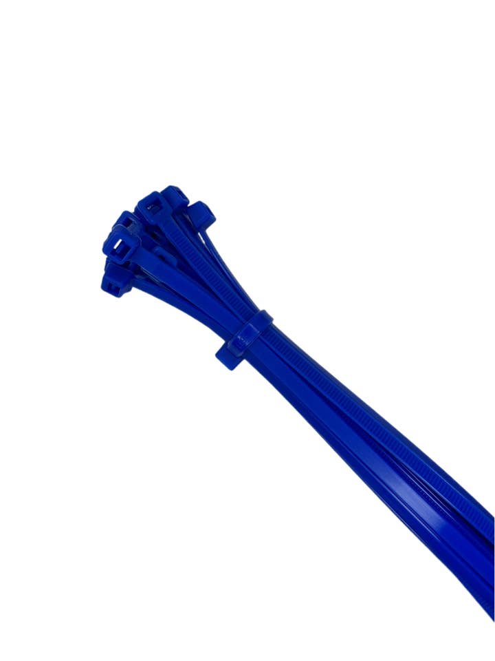 4" 18lbs Blue Cable Tie 100pk for wholesale by Electrical Supply Center