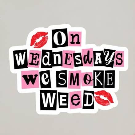 Autocollant en vinyle holographique 420 Stoner Girl Décalcomanie de cannabis #19 pour la vente par Cheeky Chick Sticker Co.