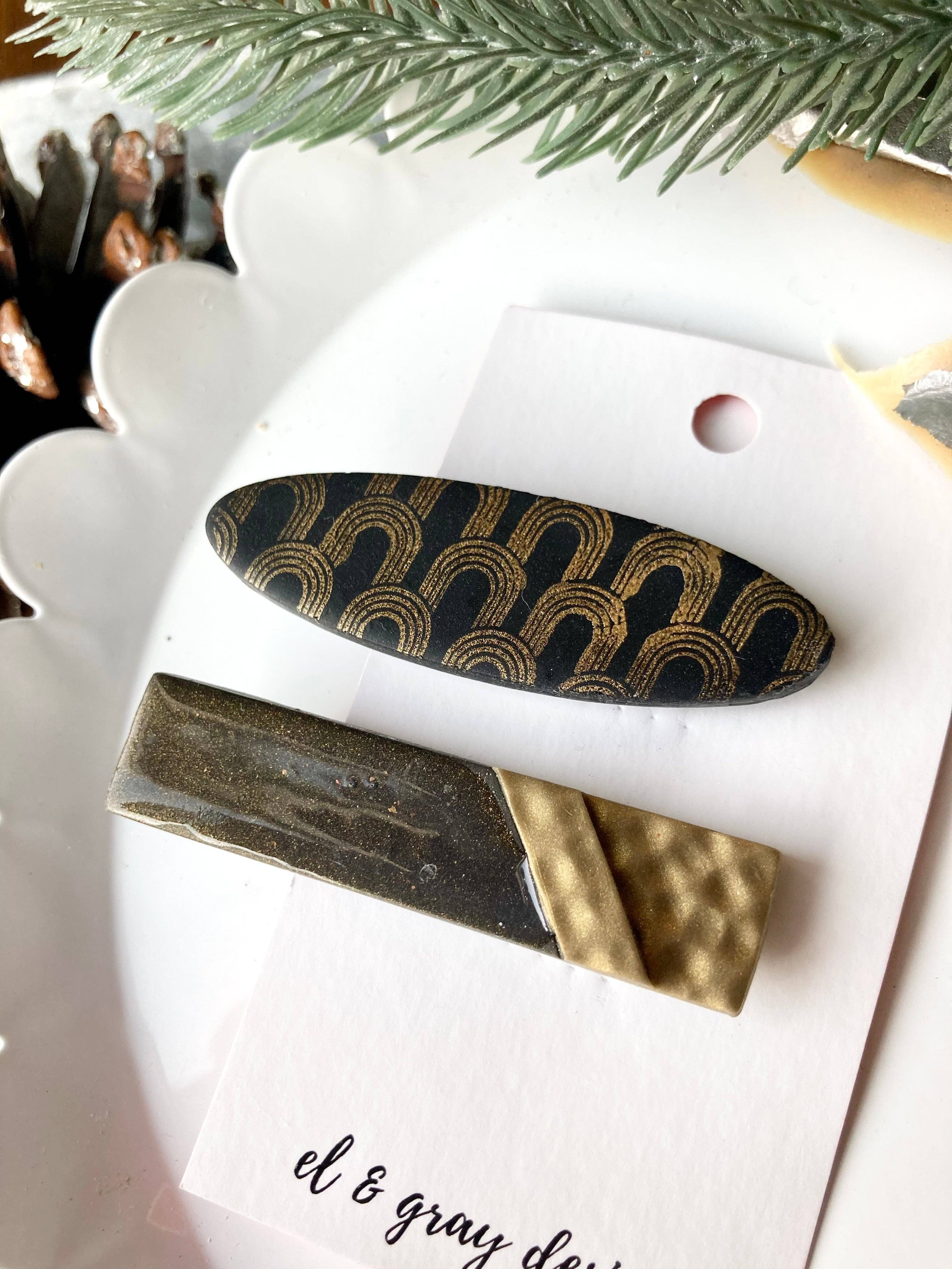 El & Gray Design - Wholesale Hair Clip - Women's - Golden Glam Hair Clips (2 Clip Set)1