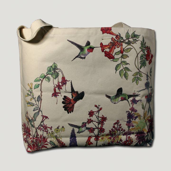 Hummer Garden Canvas Jumbo Canvas Tote Bag for wholesale by Atlas Screen Printing