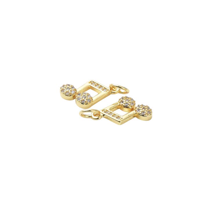 The Charm Bar Company - Wholesale Individual Charm/Pendant - *Gold CZ Joyful Melody Charm