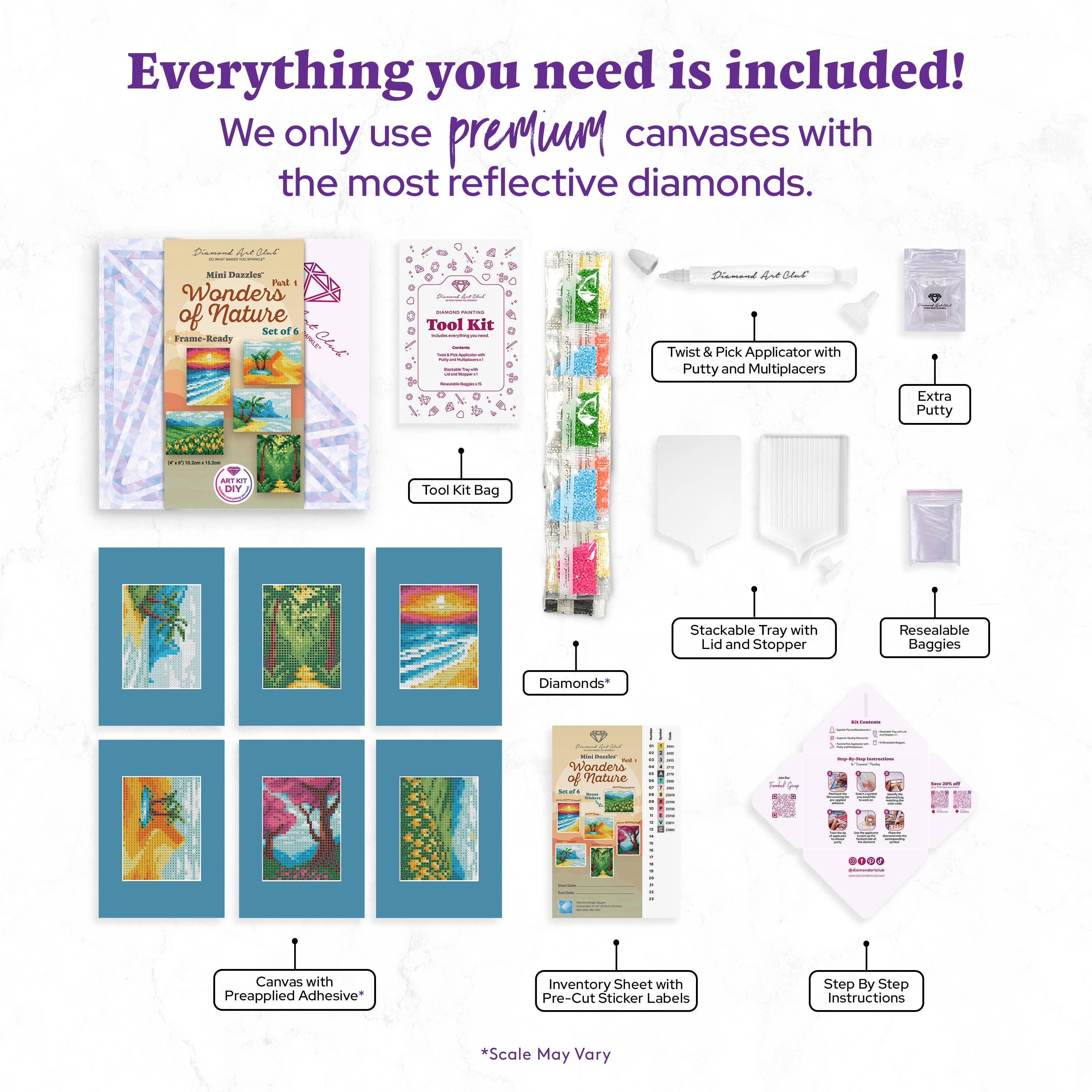 Diamond Art Club - Wholesale DIY Craft Kit - Mini Dazzles™ - Wonders of Nature Part 12