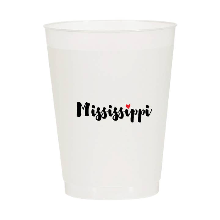 Mississippi Script Cups for wholesale by MADdesign