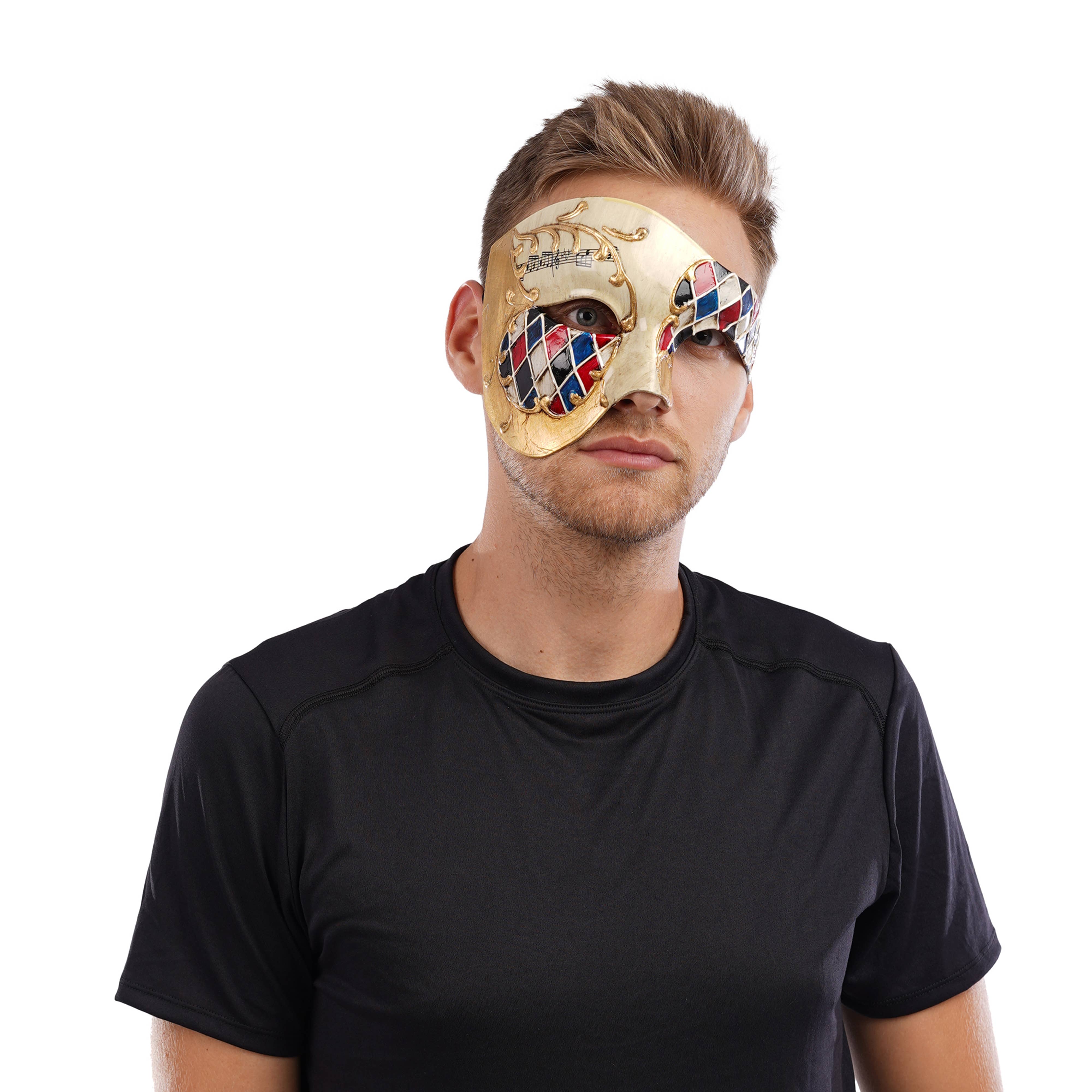 Stylex Party - Wholesale Costume - Men's - Venetian Half Face Mask Halloween Masquerade Ball Unisex Fan2