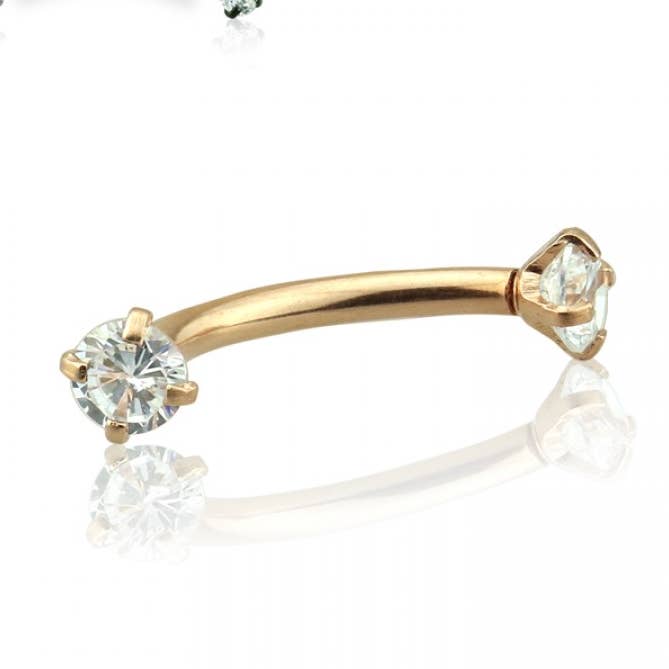 BARRA CURVADA COM PINO CZ TRANSPARENTE ROSQUEADO INTERNAMENTE por atacado de CRAVE