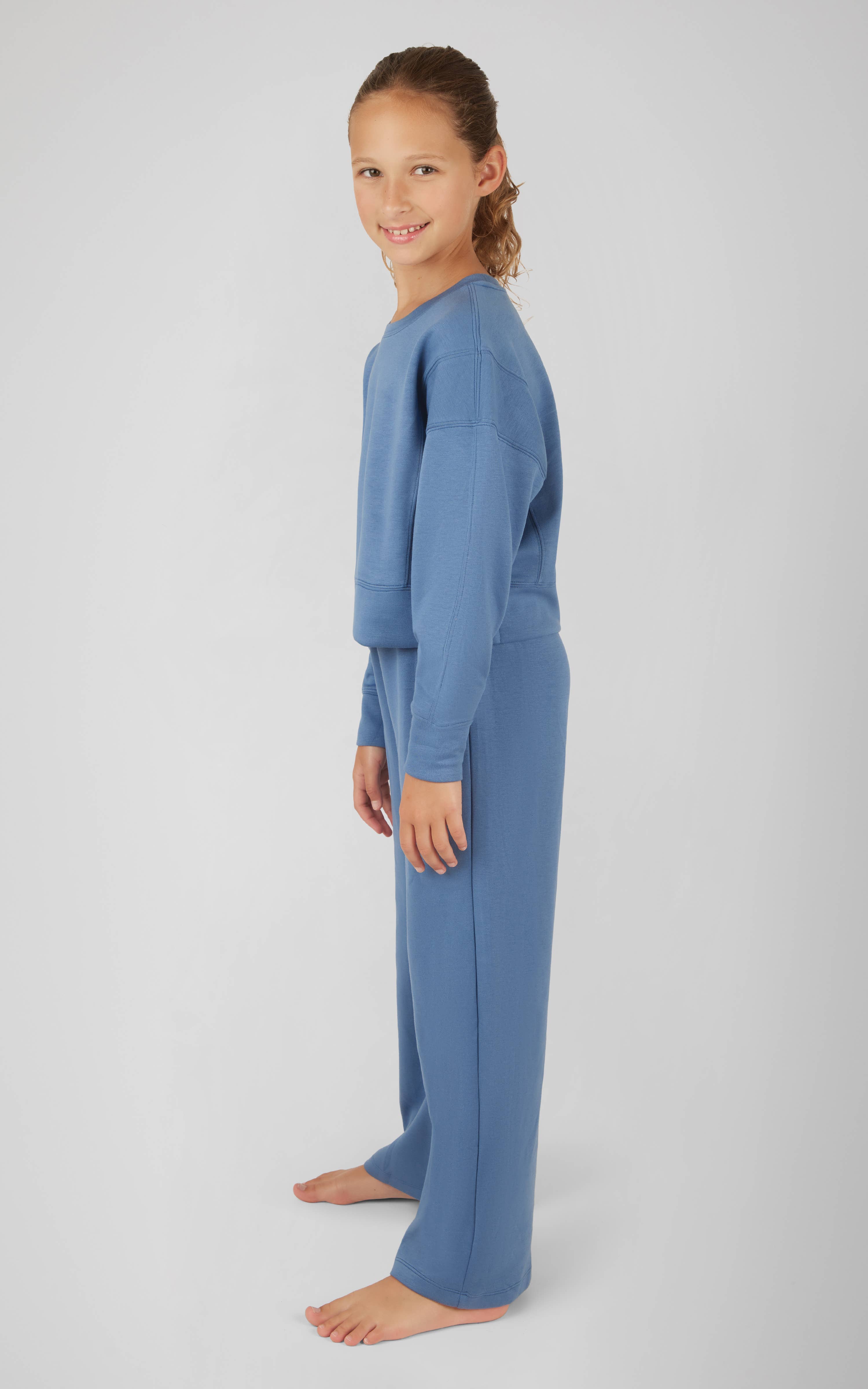 90 Degree by Reflex & Yogalicious - Vendita all'ingrosso Completo top e pantaloncini - Bambini - Set Felpa e Pantaloni con Spacchi Laterali in Tessuto Scuba per Ragazze6