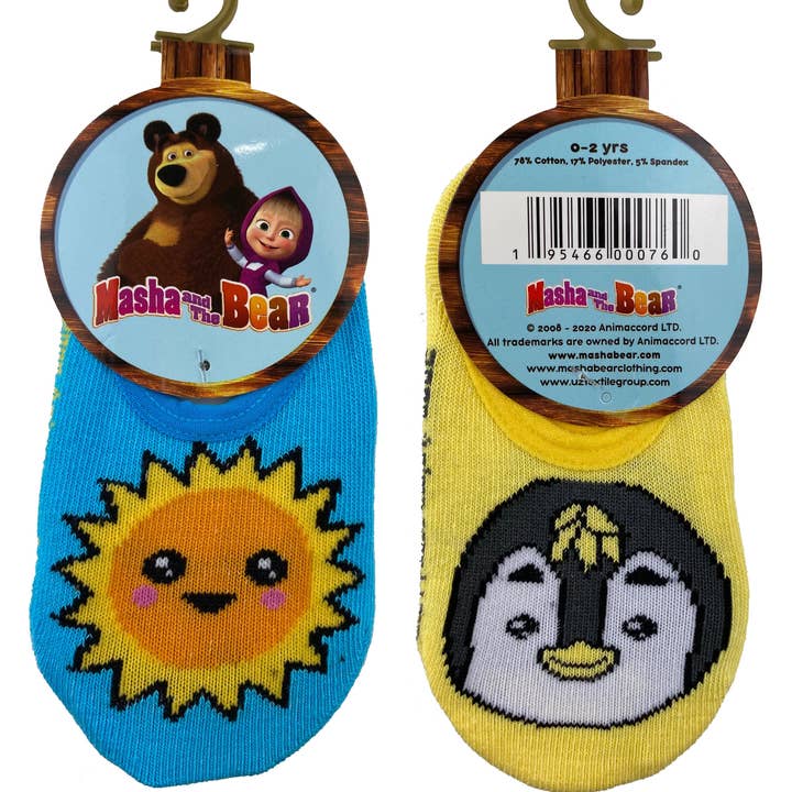 Masha och The Bear 2 par halkskydd barn strumpor set för wholesale av Comfort Clothing INC