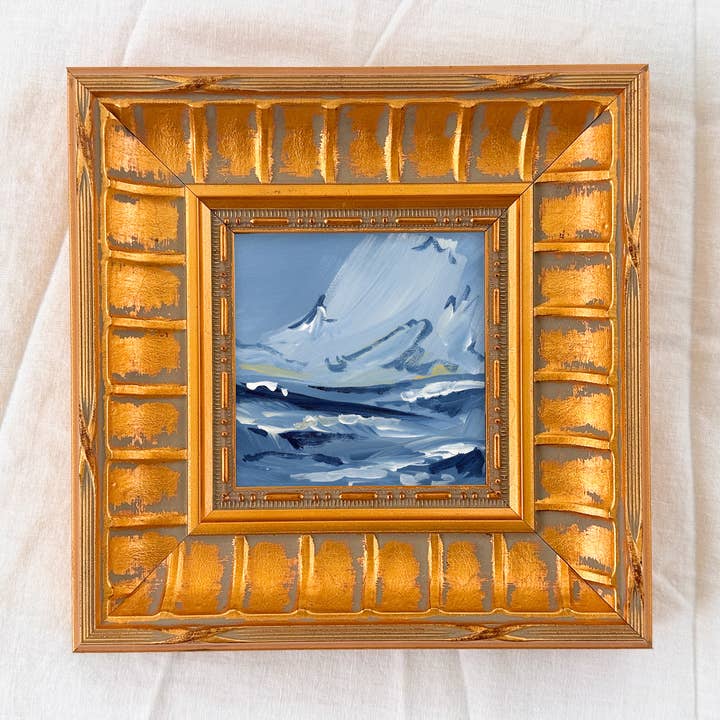 "Onda di Tuckernuck", Dipinto Costiero Originale, Incorniciato per la vendita all'ingrosso da parte di Green Barn Studio