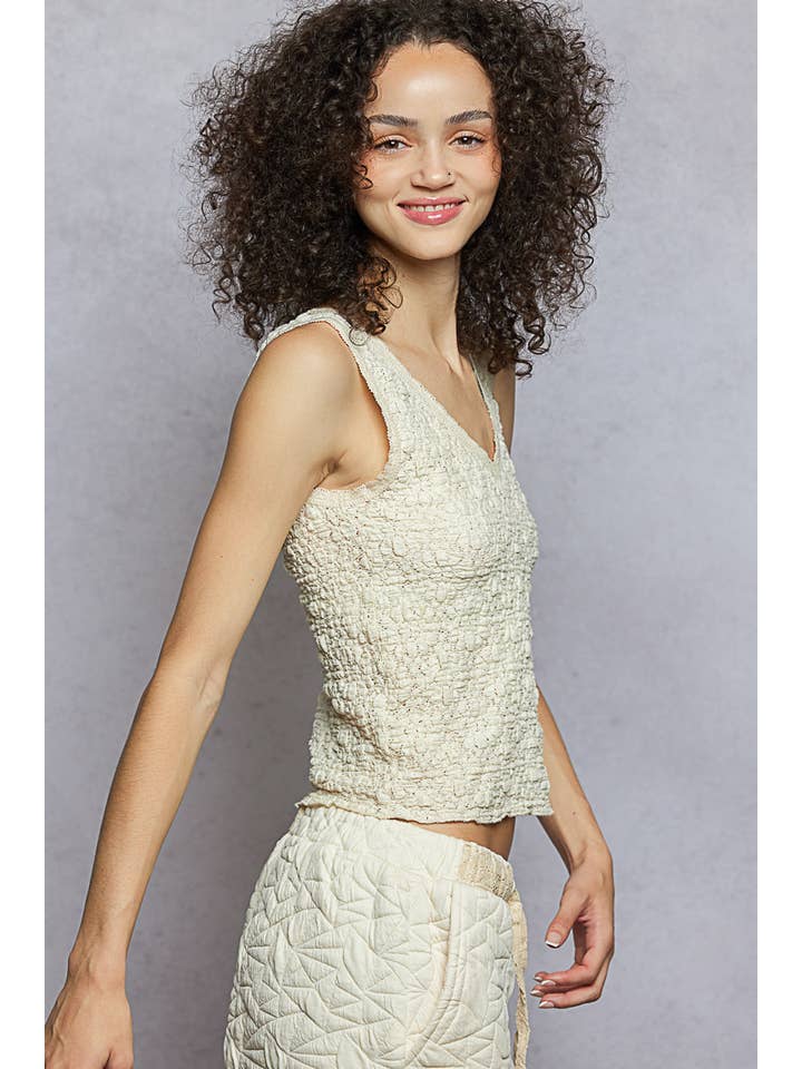 Pol Clothing - Wholesale Knit Top - Women's - V Neck Sleeveless Lace Trim Neckline Knit Top8