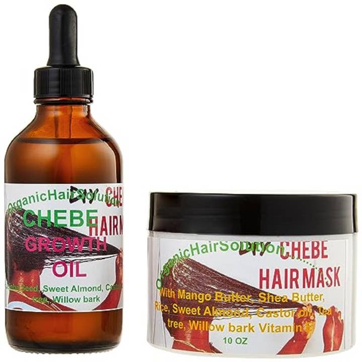 Organic Hair Solution – wholesale Hårolja – CHEBE hårväxt tjockare bunt -2in 1-olja och hårmask-hårförtjockning- pilbarkolja- ricinolja- mangosmör-teträd-pilbark
