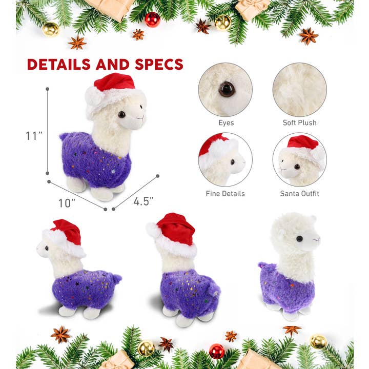 Cota Global - Wholesale Stuffed/Plush Toy - Kids & Baby - Plush Santa - Plush - Sparkle Purple Llama2