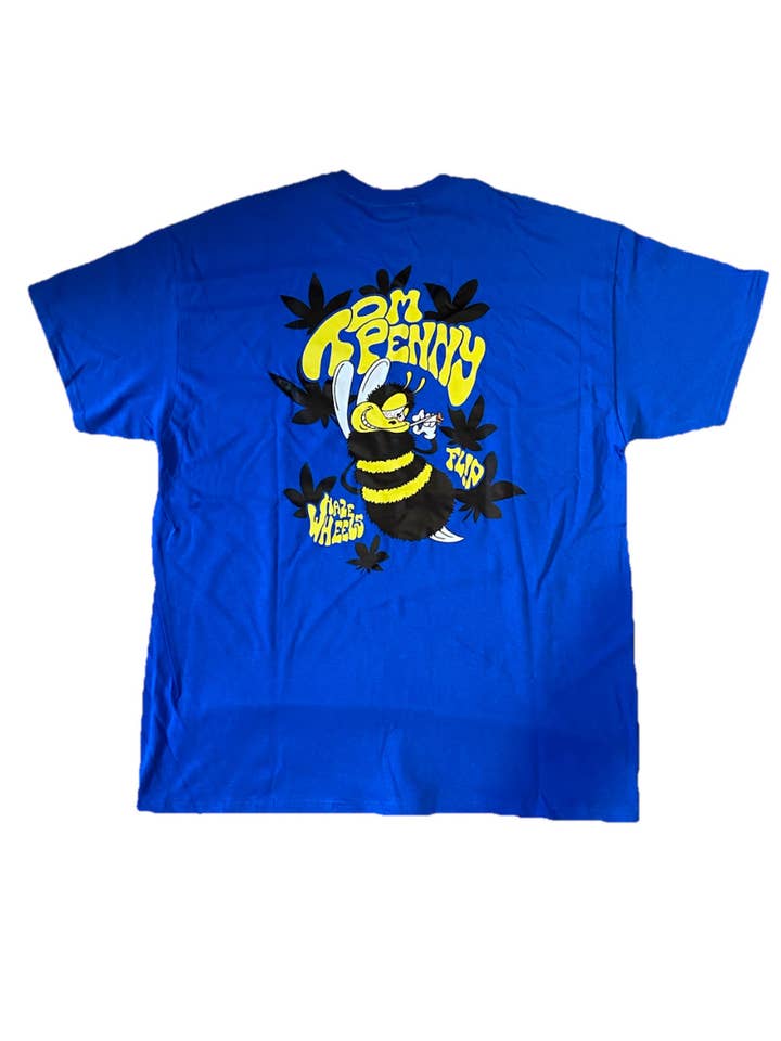HAZE WHEELS - Wholesale Screen Printed T-Shirt - Men's - Tee Tom Penny Flip x Haze royal blue