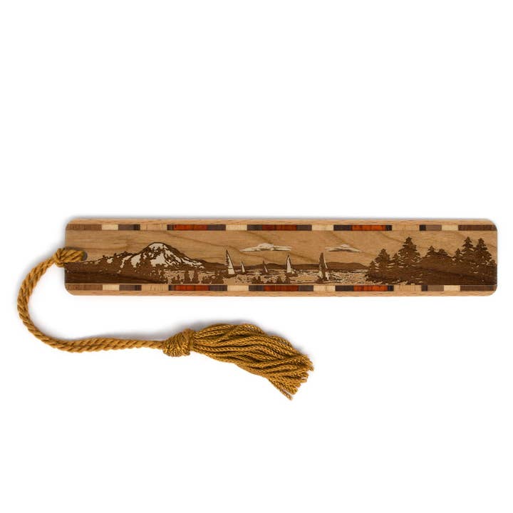 Sejlhåndlavet indgraveret træbogmærke for engroshandel hos Mitercraft