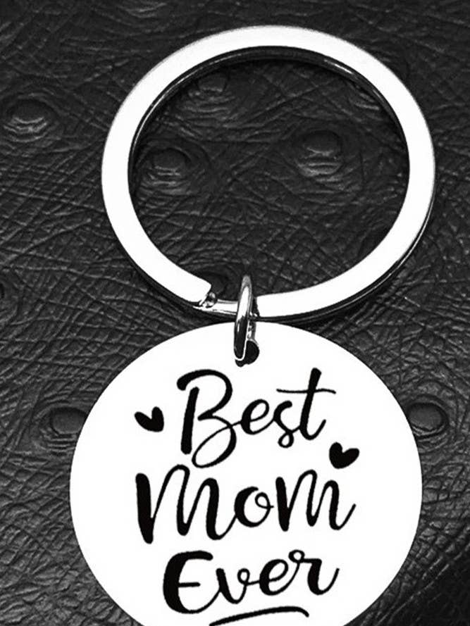 Best Mom Ever Round Mothers Day Keychain MOQ 5pcs JZ011 for wholesale by UNISHE
